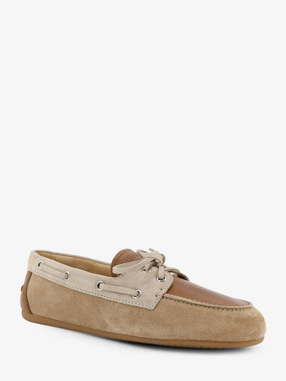 Suede loafer with leather inserts thumbnail