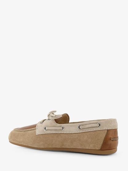 Suede loafer with leather inserts thumbnail