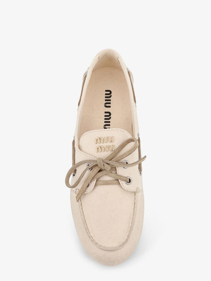 Fabric loafers with front lettering logo thumbnail