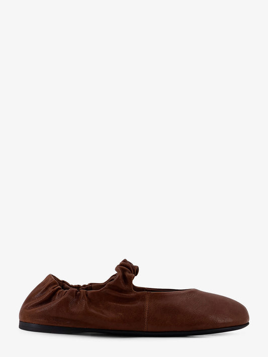 Ruches leather ballerinas