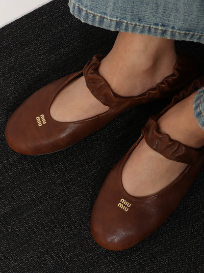 Ruches leather ballerinas thumbnail