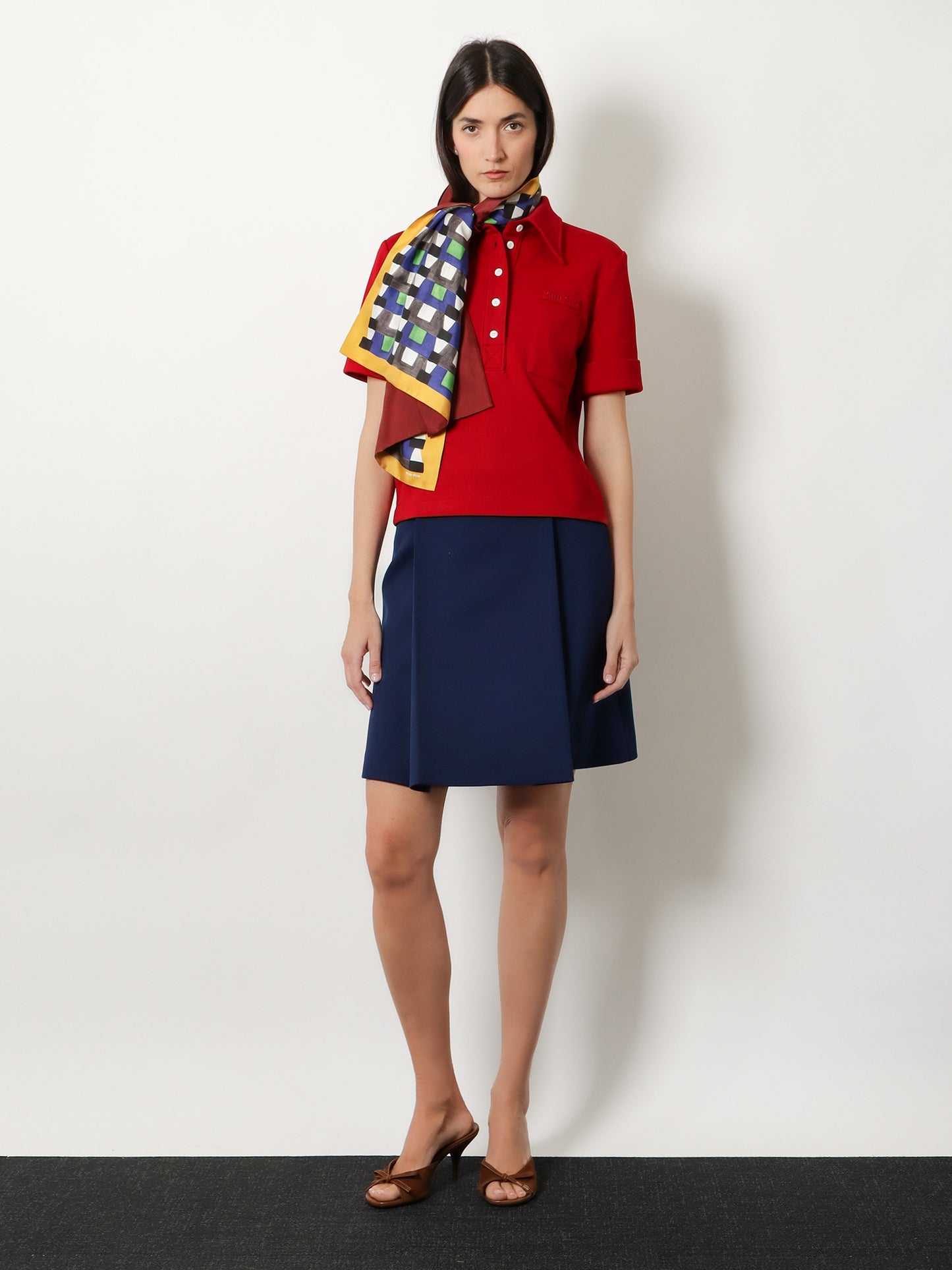 Multicolored silk scarf