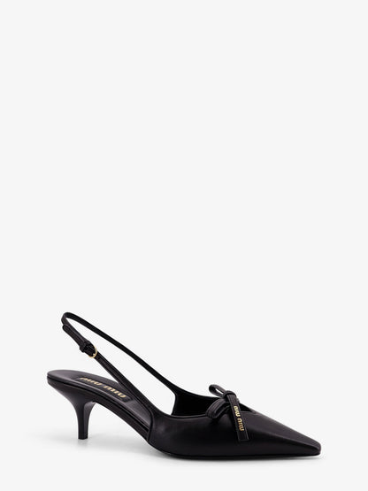 Leather décolleté with logo bow detail thumbnail