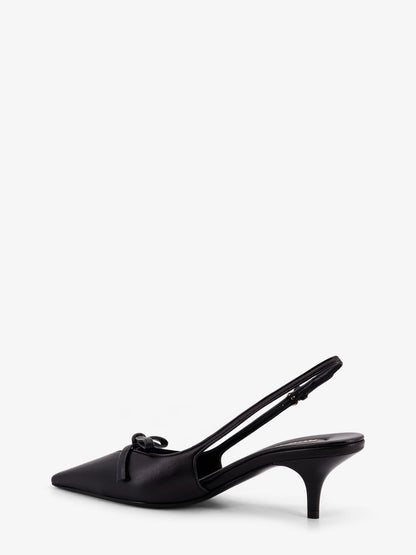 Leather décolleté with logo bow detail thumbnail