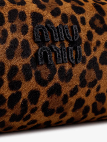 Pouch leather bag with animal print thumbnail