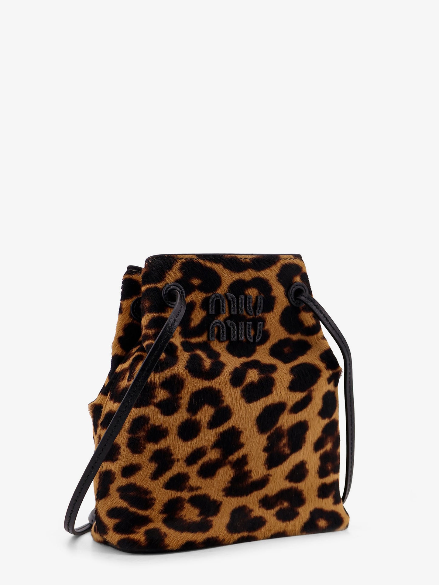 Animal print leather crossbody bag