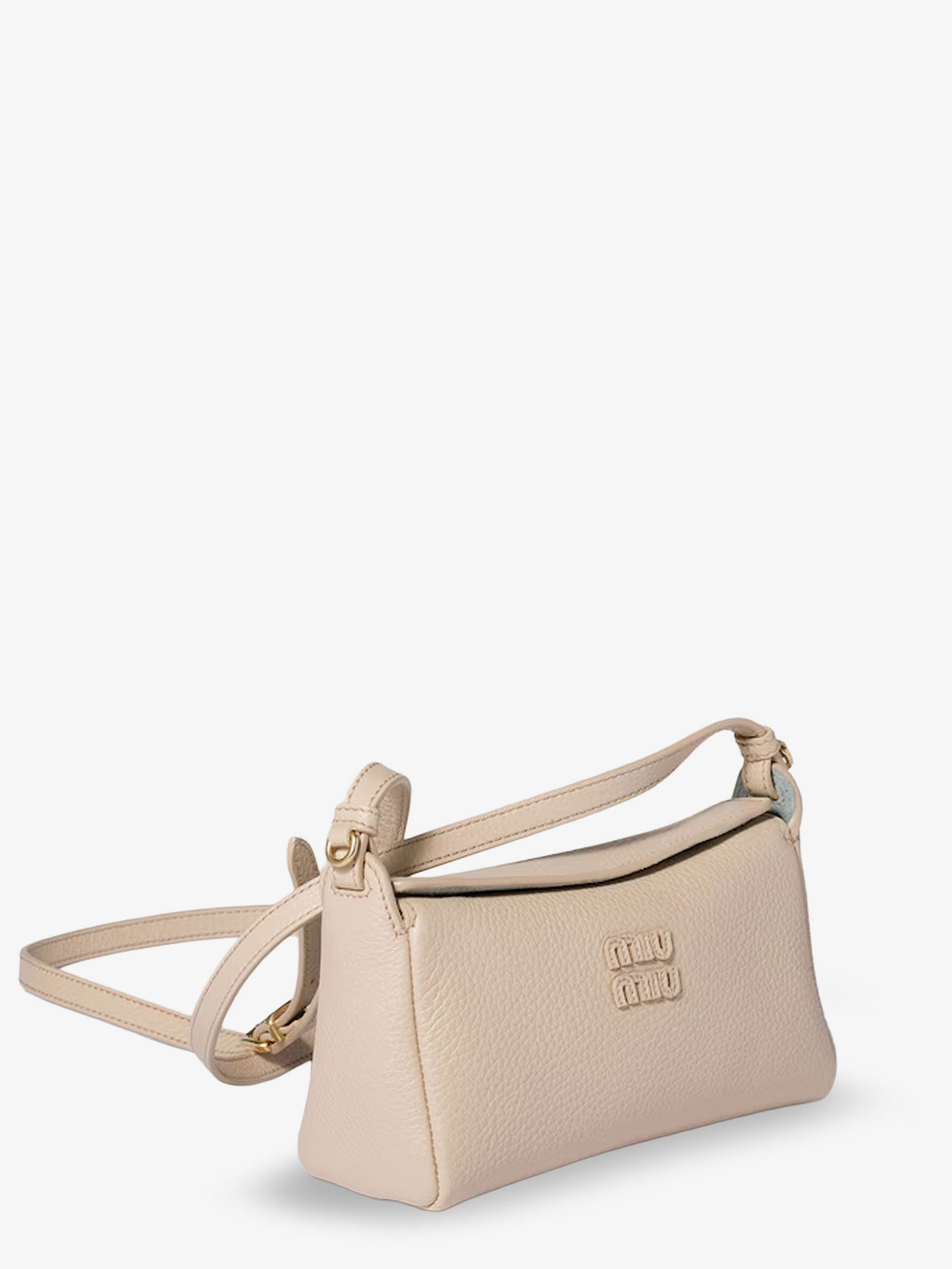 Leather crossbody bag with logo on the front