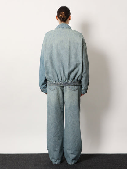 Denim Jacket with Miu Miu embroidery thumbnail