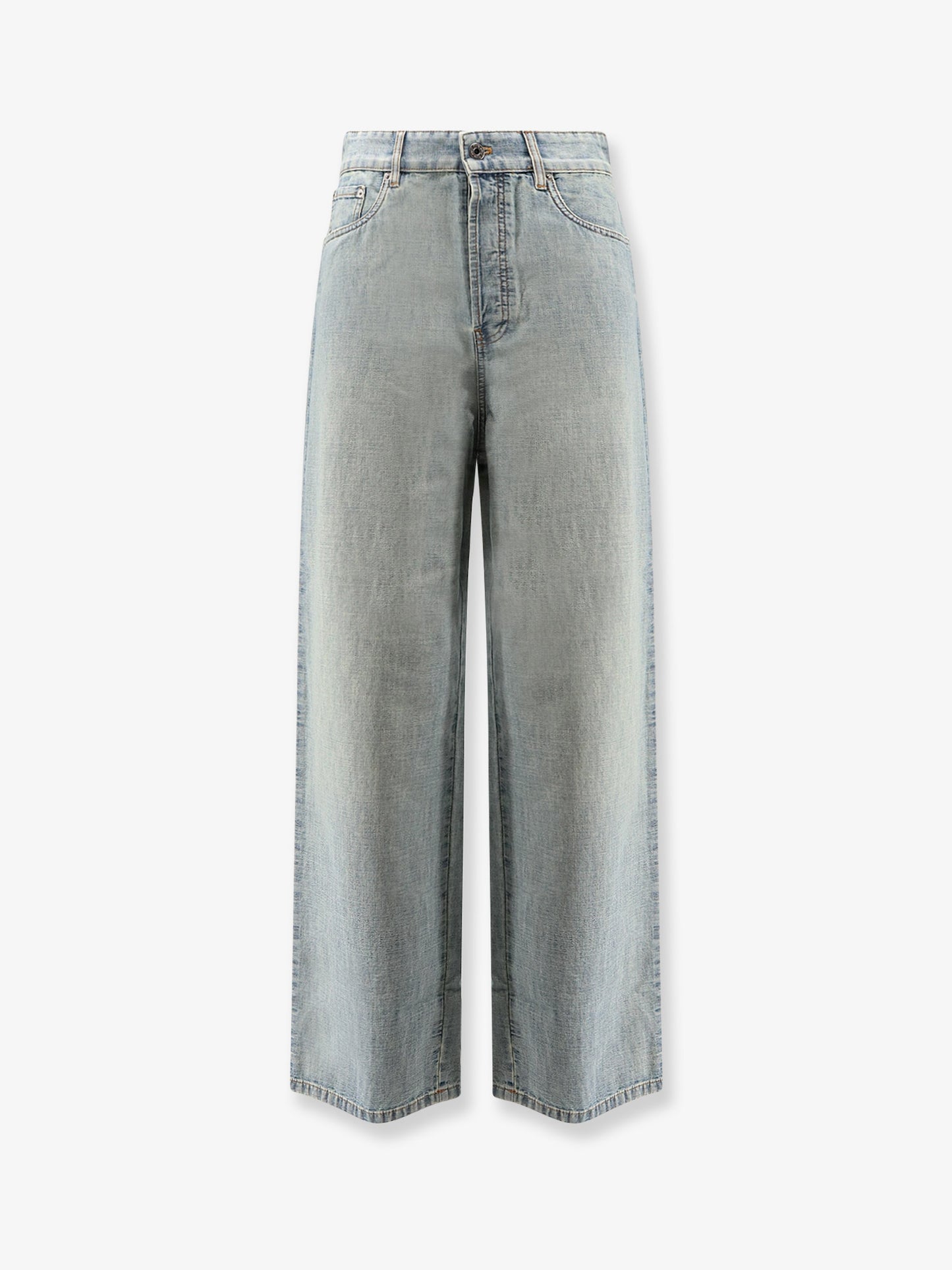 Cotton Jeans with Logo Lettering embroidery