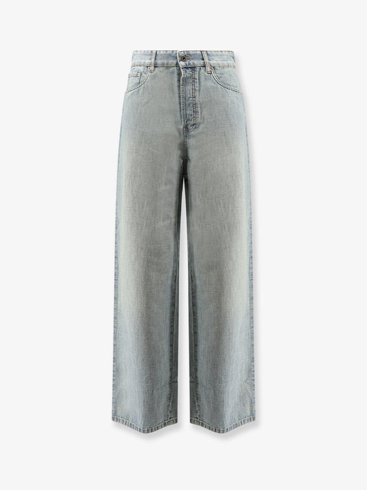 Cotton Jeans with Logo Lettering embroidery