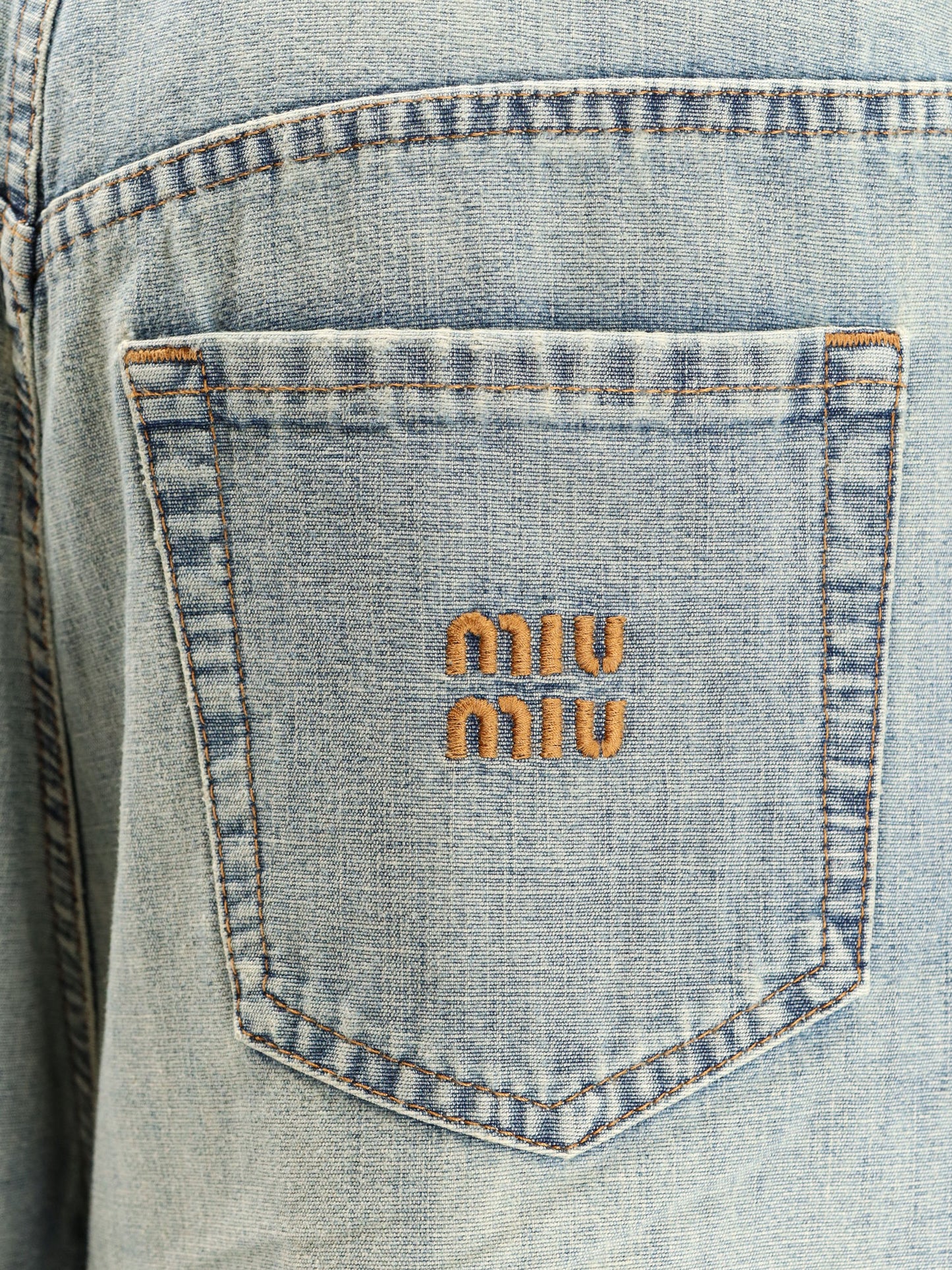 Cotton Jeans with Logo Lettering embroidery