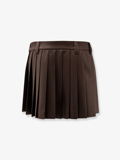Cover fabric pleated mini skirt thumbnail