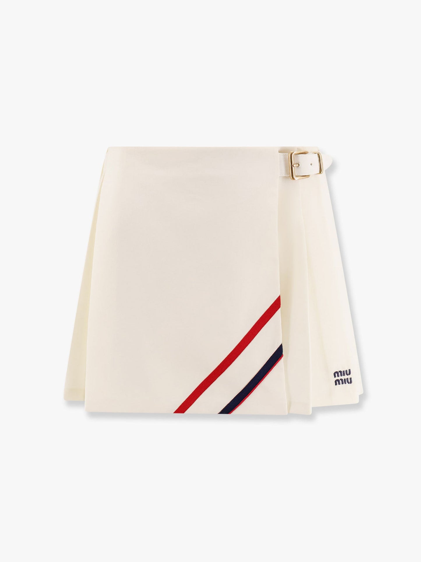 Plissé wool and mohair skirt