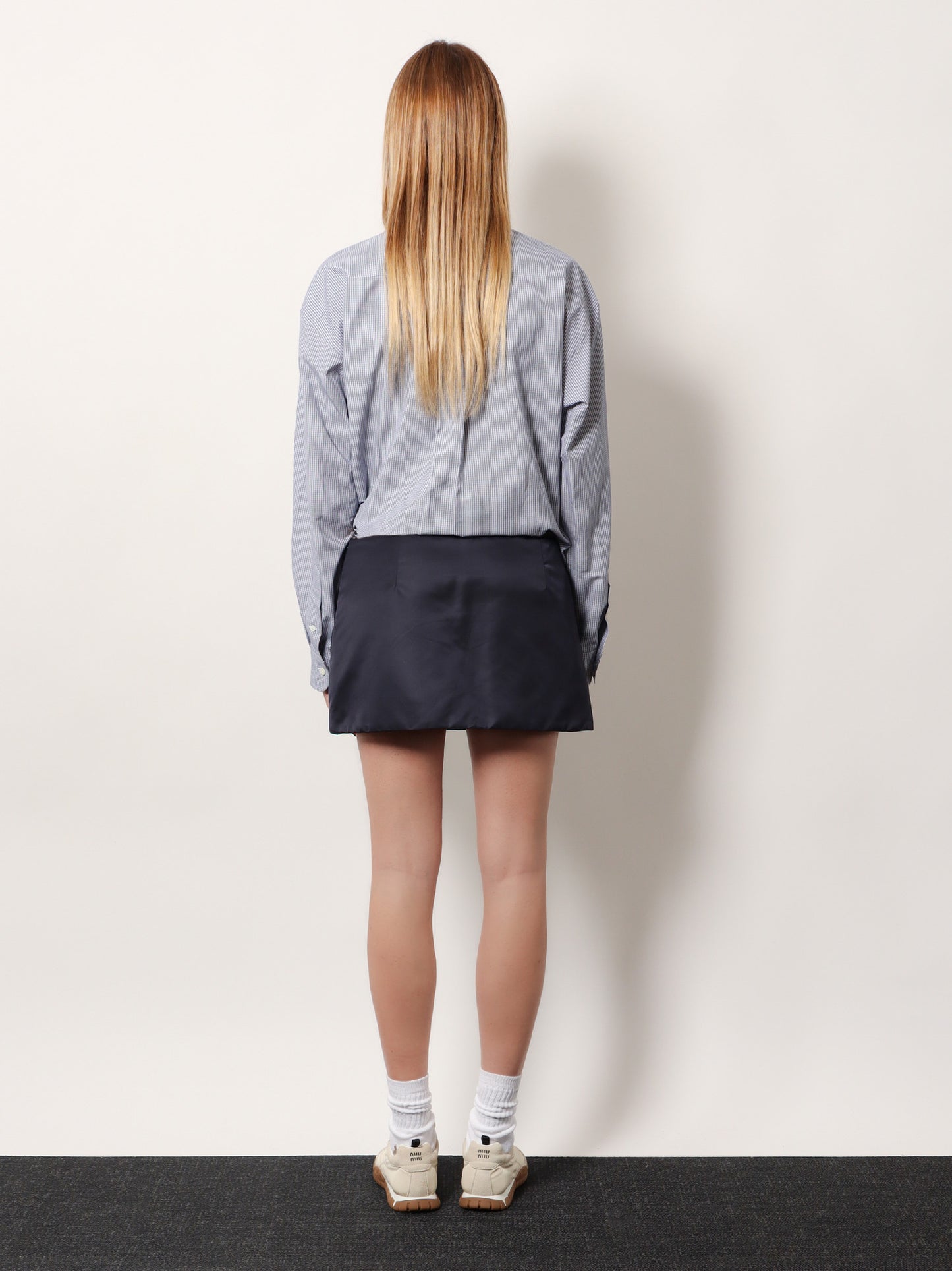 Recycled material mini skirt