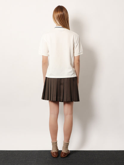 Cotton polo shirt with asymmetric zip thumbnail