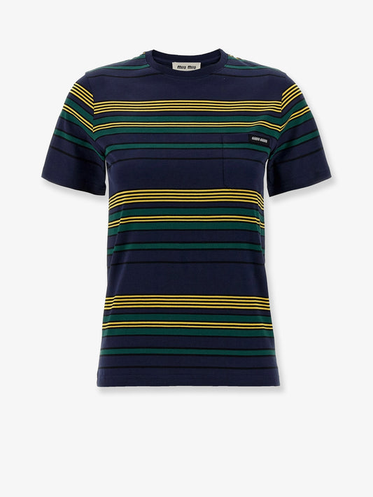 Cotton T-shirt with striped pattern