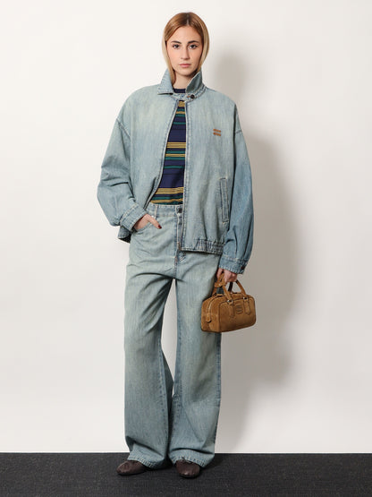 Cotton T-shirt with striped pattern thumbnail