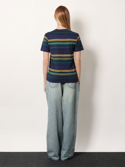 Cotton T-shirt with striped pattern thumbnail