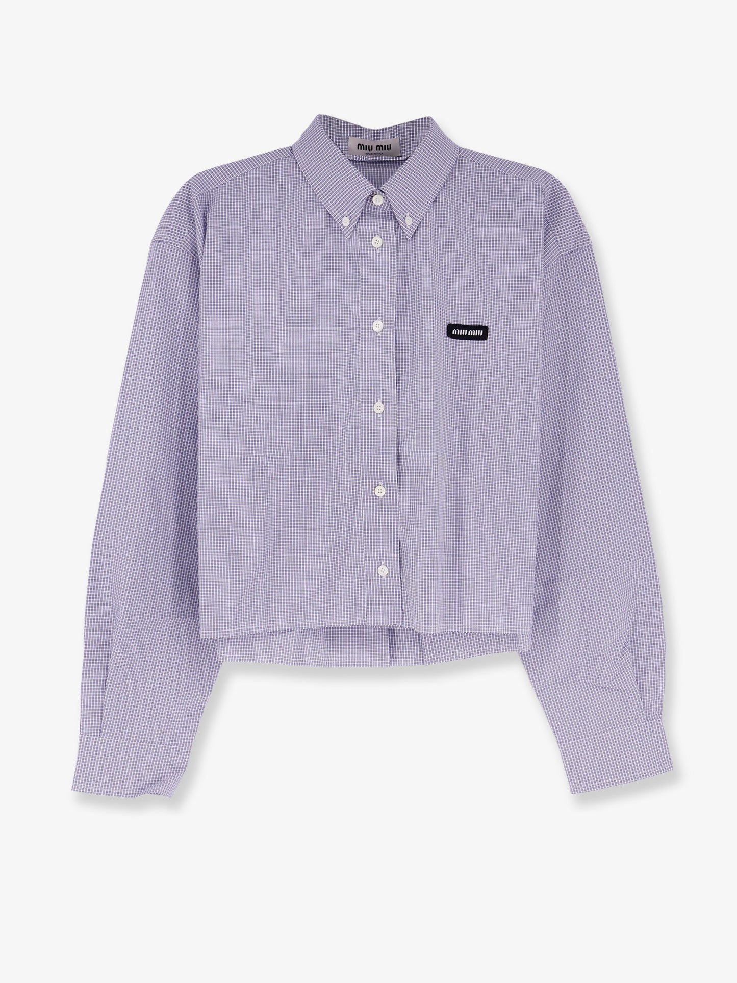 Pin check cotton shirt