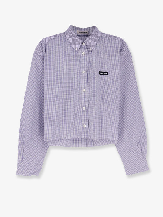 Pin check cotton shirt