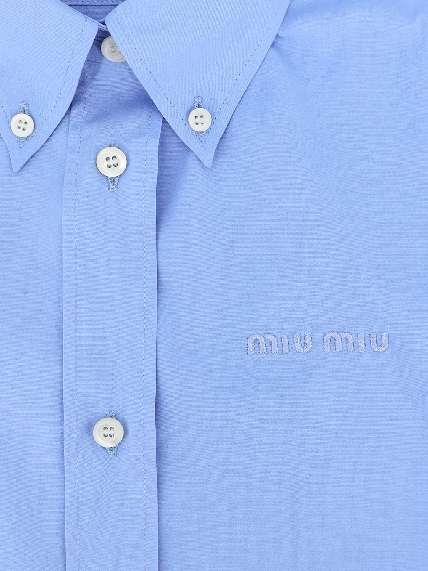 Cotton shirt with front embroidered logo