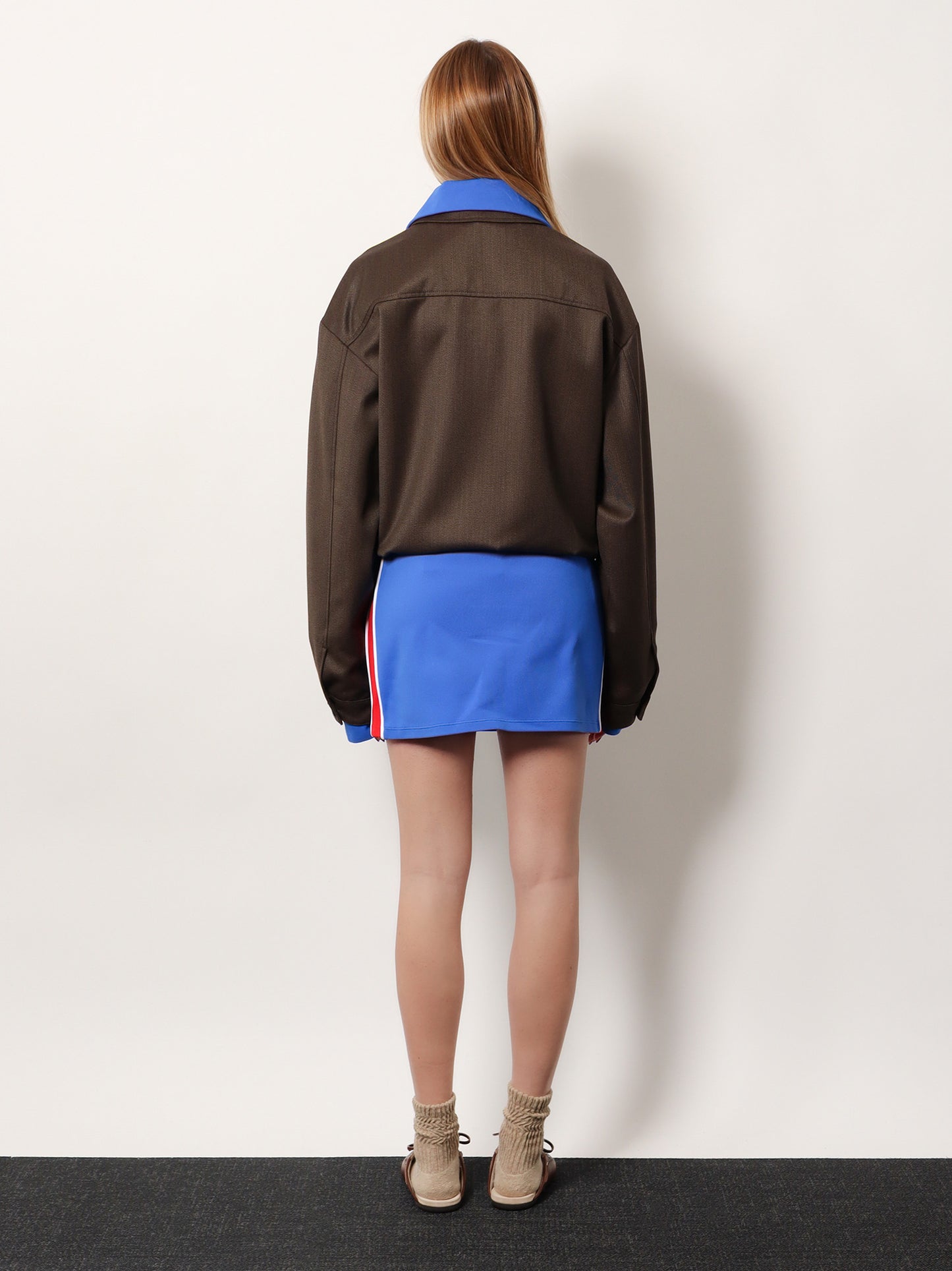 Recycled material mini skirt