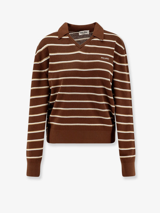 Striped cotton polo shirt