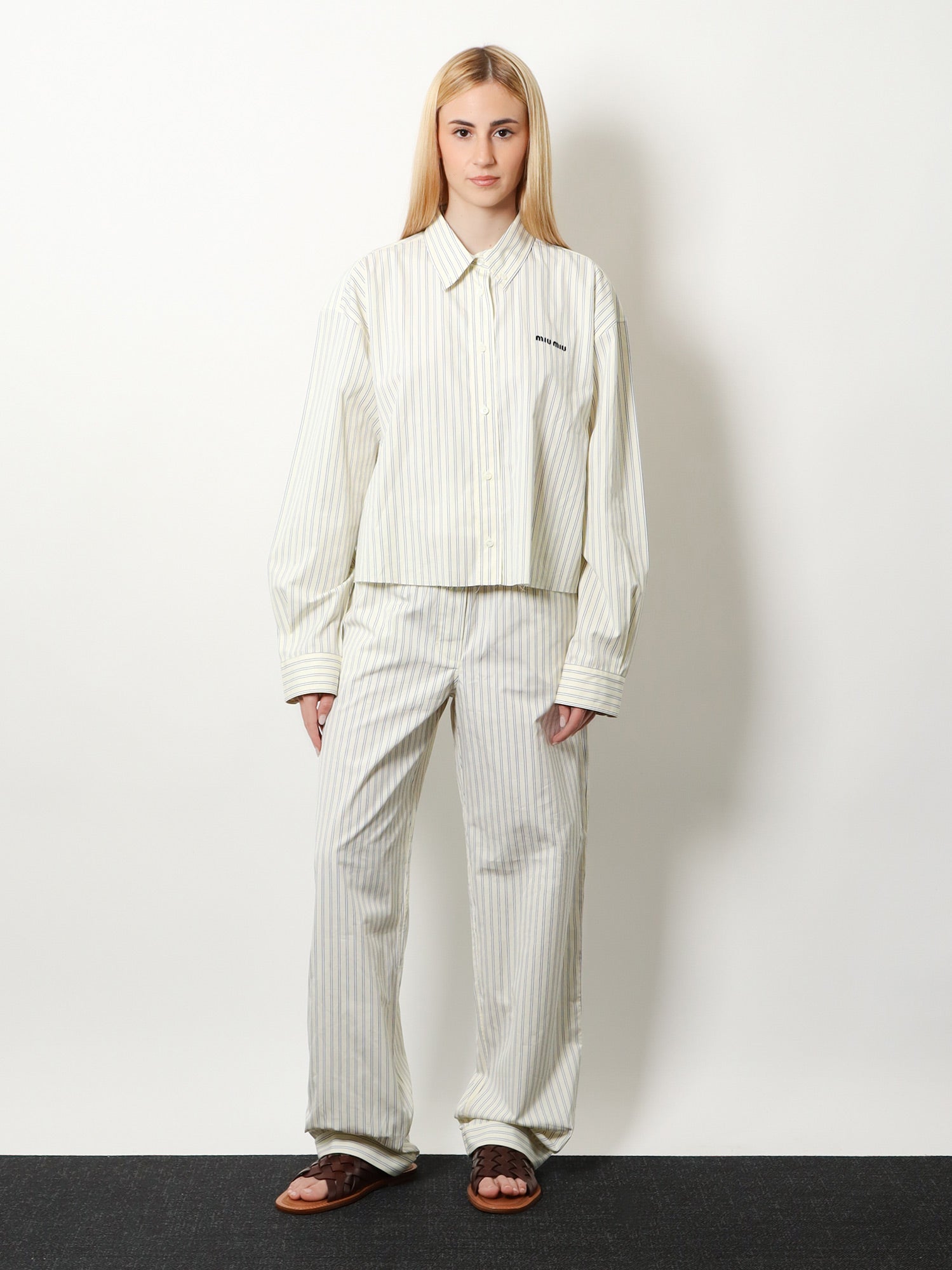 Striped cotton pajama pants MIU MIU - Nugnes1920