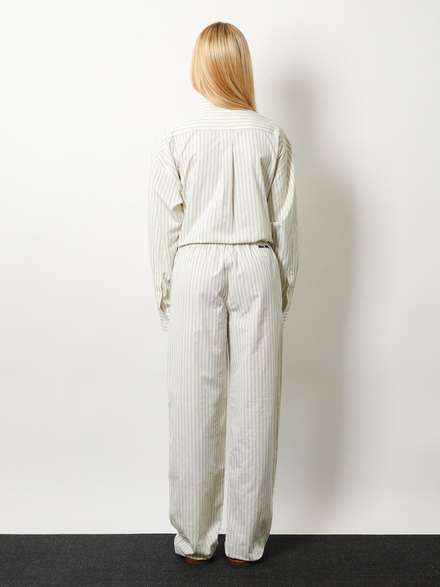 Striped cotton pajama pants