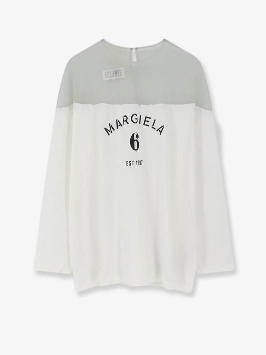 Cotton t-shirt with voile insert