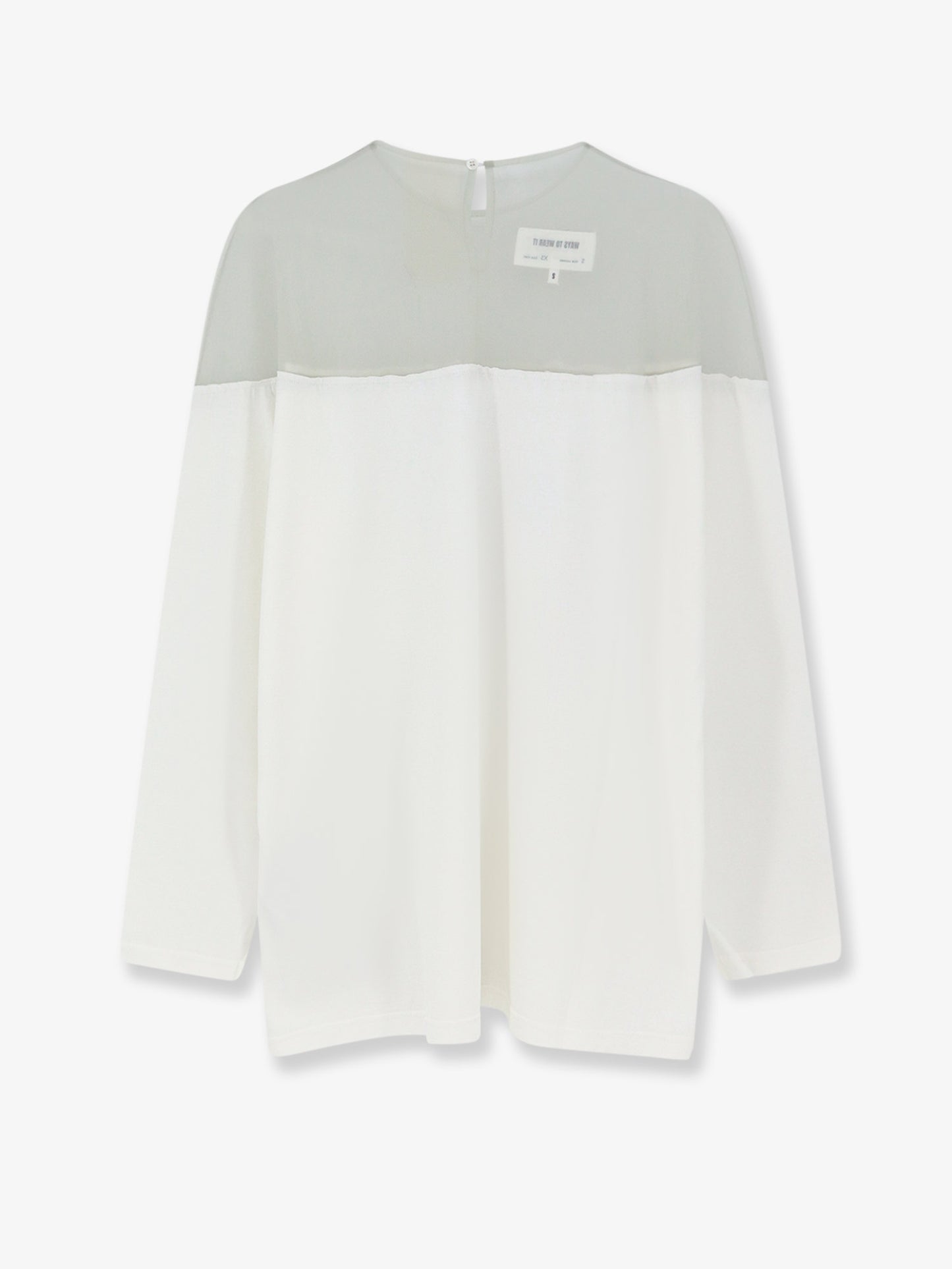 Cotton t-shirt with voile insert