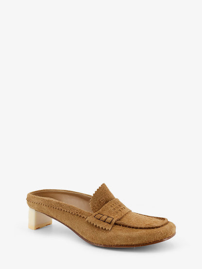 Suede sandals with iconic engraved logo thumbnail