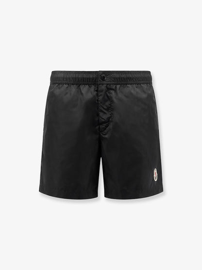 Nylon swim trunks with logo patch on the bottom thumbnail