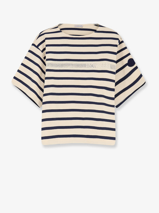 Cotton T-shirt with striped pattern