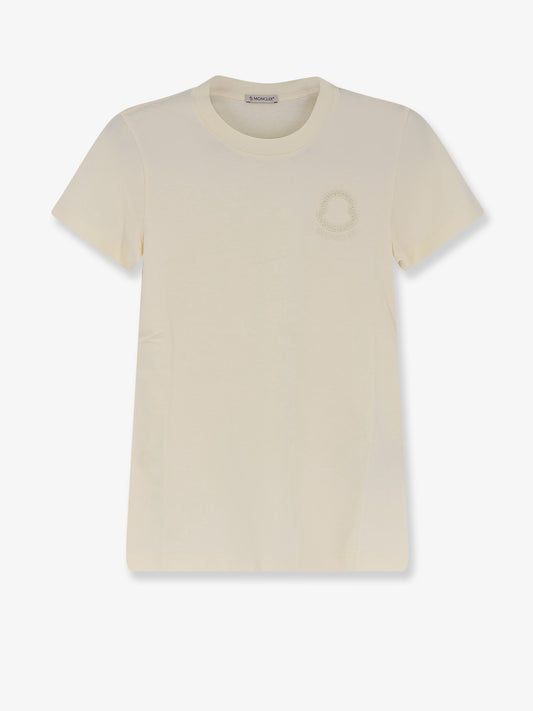 Cotton T-shirt with flocked logo on the front