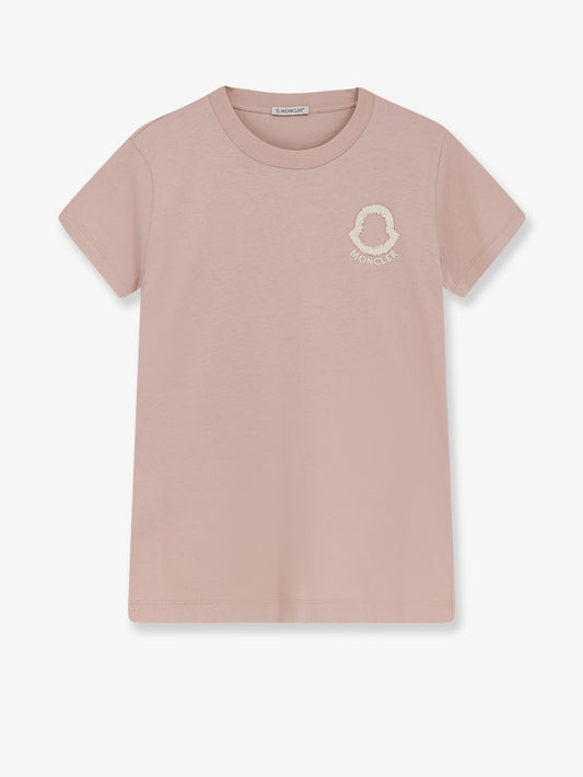 Cotton T-shirt with flocked logo on the front
