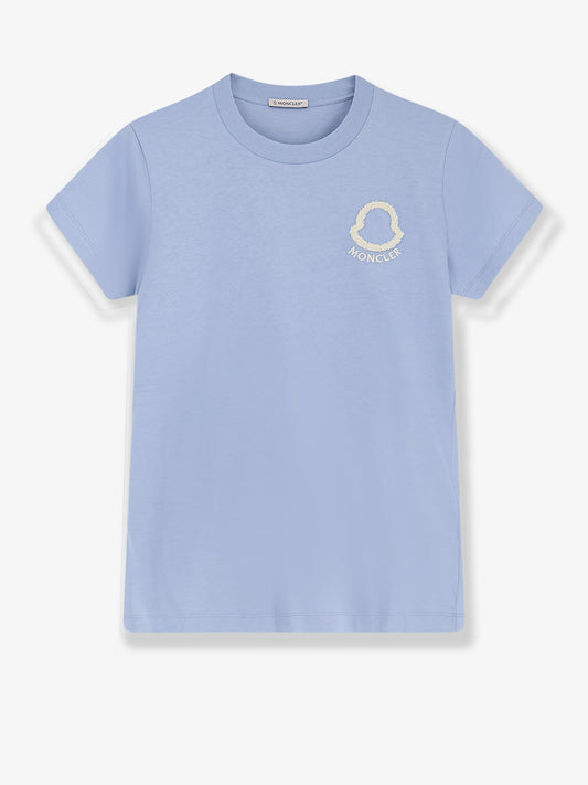 Cotton T-shirt with flocked logo on the front