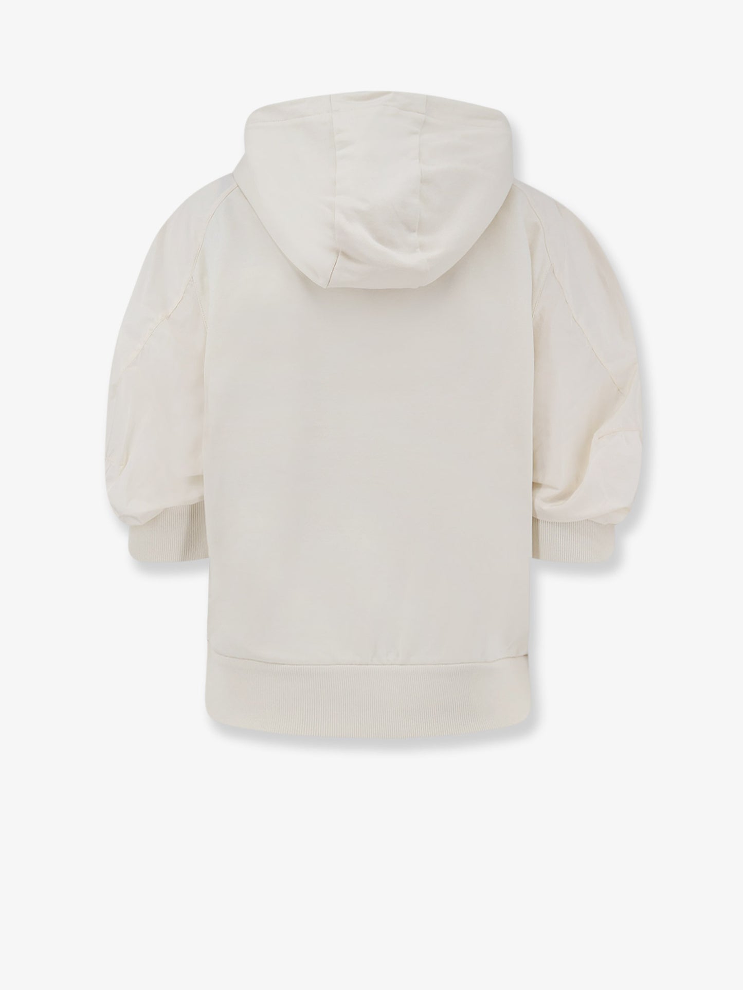 Cotton sweatshirt with nylon sleeves