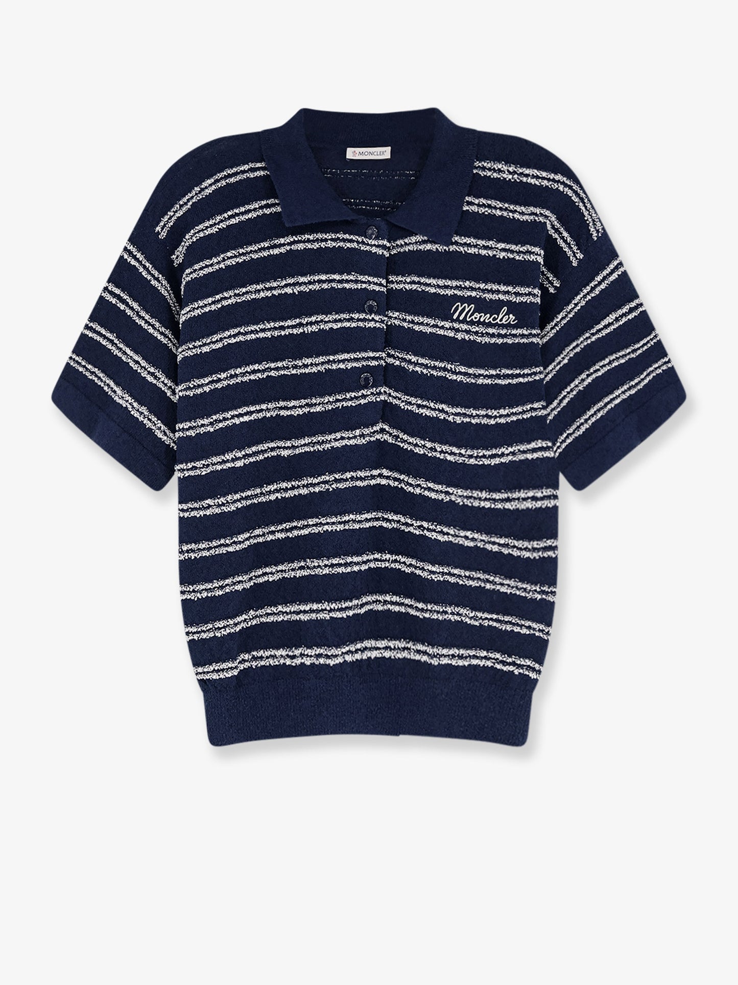 Cotton blend polo shirt with bouclé effect
