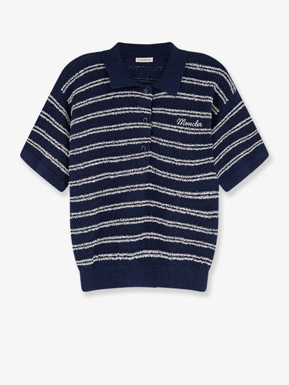 Cotton blend polo shirt with bouclé effect thumbnail