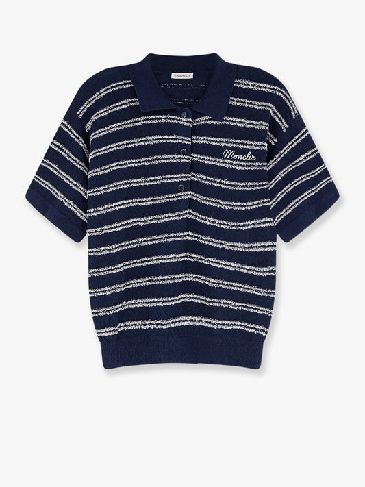 Cotton blend polo shirt with bouclé effect