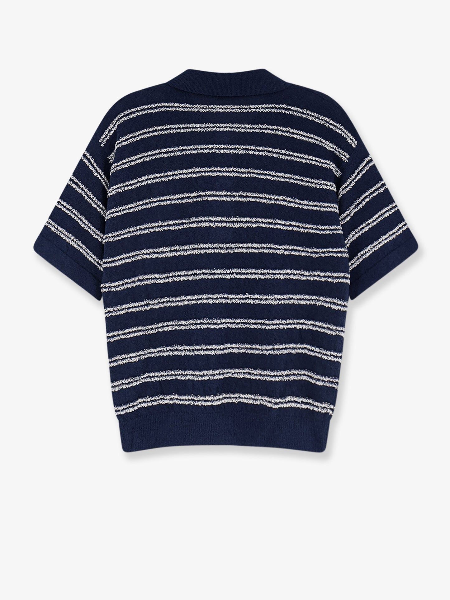 Cotton blend polo shirt with bouclé effect