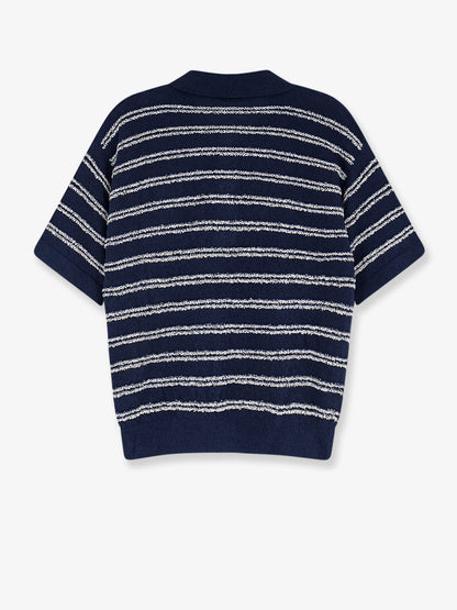 Cotton blend polo shirt with bouclé effect thumbnail