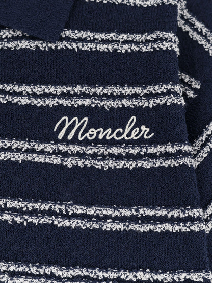 Cotton blend polo shirt with bouclé effect thumbnail