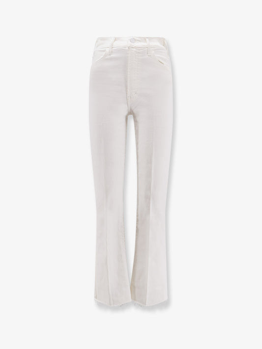 The Hustler Ankle Fray white denim trousers