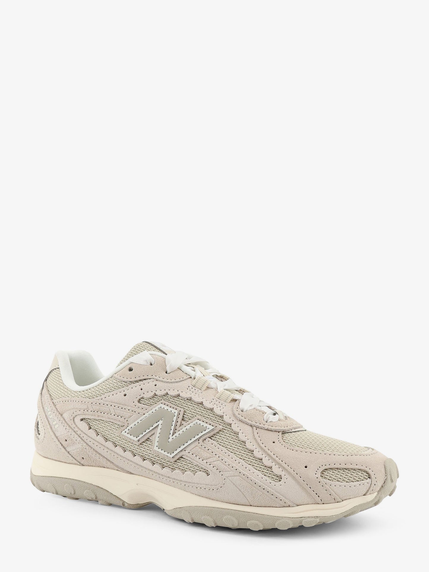 Suede and mesh sneakers with side logo