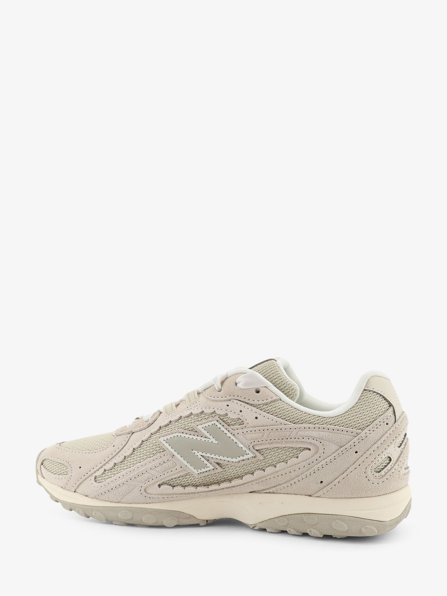 Suede and mesh sneakers with side logo