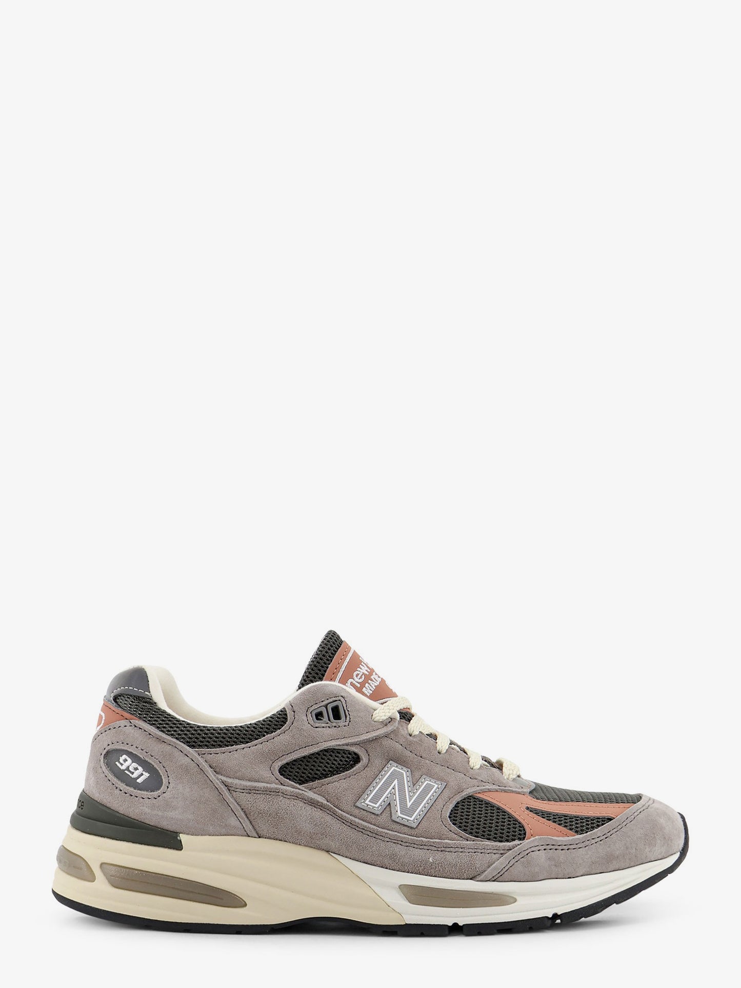 Suede and mesh sneakers with side logo