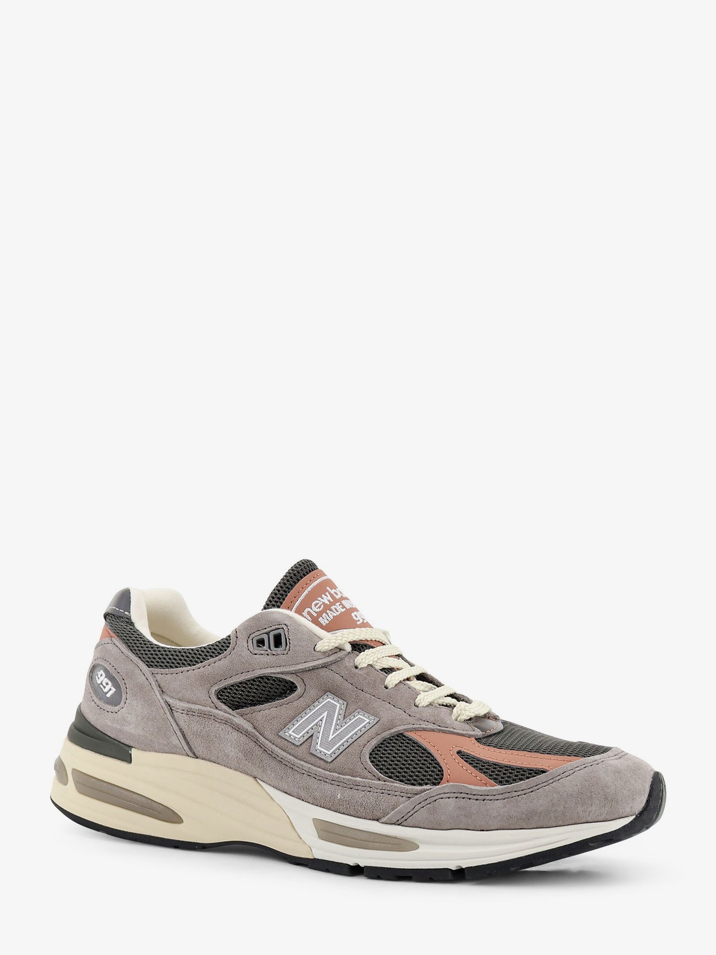 Suede and mesh sneakers with side logo