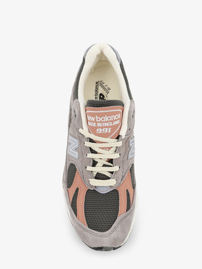 Suede and mesh sneakers with side logo thumbnail